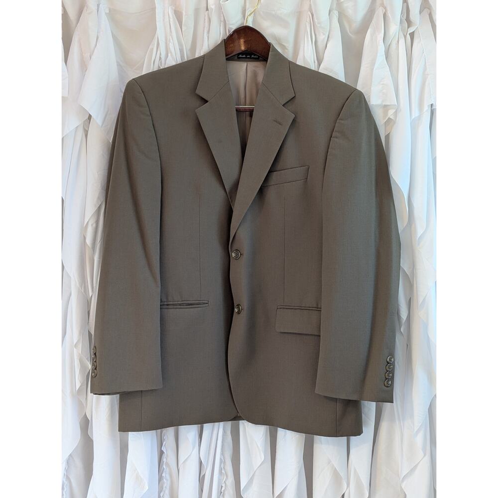 Chaps Size 42R Brown Pure New Wool 2 Button Notch Lapel Blazer